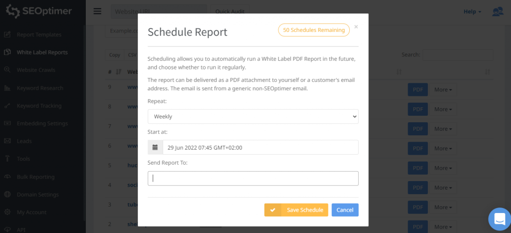 schedule report