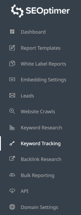 keyword tracking tab